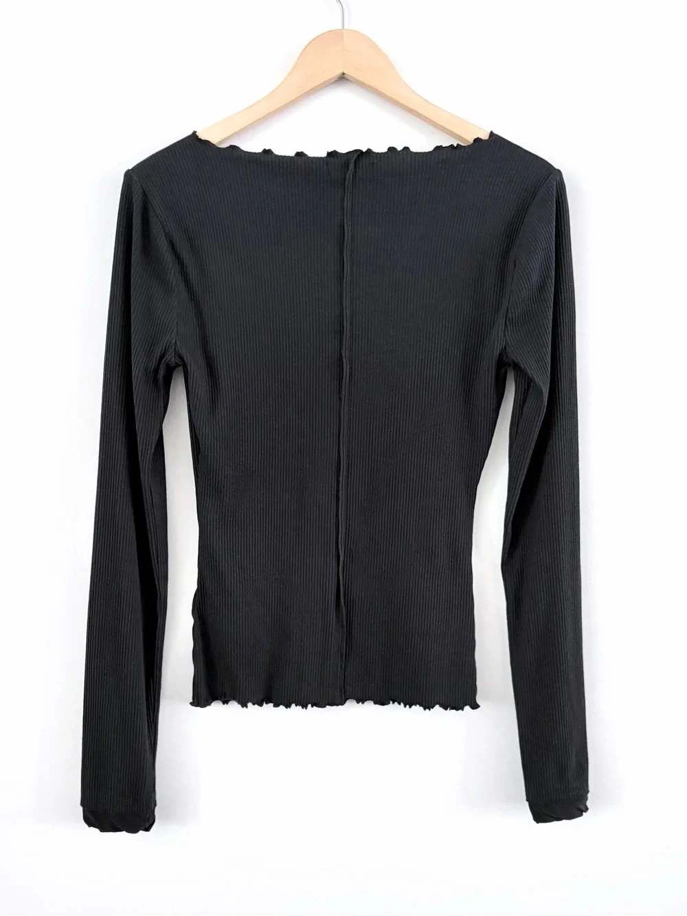 J.Crew Black Long Sleeve Ribbed Top